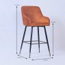 Clifden High Bar Stool Fabric Carmel Dimensions