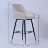 Clifden High Bar Stool Fabric Cream Dimensions