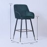 Clifden High Bar Stool Fabric Green Dimensions