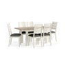 York 6-8 Person Extending Dining Table Coconut White - Grey Chair