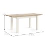 York 6-8 Person Extending Dining Table Coconut White Open Dims