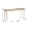 York 2 Person Dining Bench Coconut White Dimensions