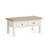 York Coffee Table With Drawer Only Coconut White - Metal Knobs
