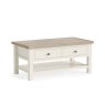 York Coffee Table With Shelf Coconut White - Metal Knobs