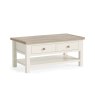 York Coffee Table With Shelf Coconut White - Wooden Knobs