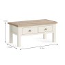 York Coffee Table With Drawer Only Coconut White - Wooden Knobs Dimensions