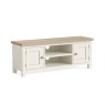 York Large TV Unit Coconut White - Metal Knobs