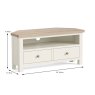 York 1 Drawer + 1 Shelf Corner TV / Entertainment Unit Coconut White - Wooden Knobs Dimensions
