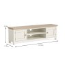 York Extra Large TV Unit Coconut White - Wooden Knobs Dimensions