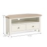 York 1 Drawer + 1 Shelf Corner TV / Entertainment Unit Coconut White Dimensions