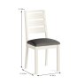 York Dining Chair (Boucle Grey) Coconut White Dimensions