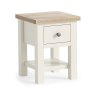 York 1 Drawer Side/Lamp Table With Shelf Coconut White