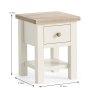 York Lamp Table With Shelf Coconut White - Wooden Knobs Dimension