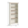 York Large Bookcase Coconut White Dimensions