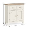 York Small Sideboard Coconut White - Wooden Knobs Dimensions