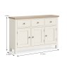 York Large Sideboard Coconut White - Wooden Knobs Dimensions