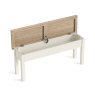 York Shallow Storage Bench Coconut White 2
