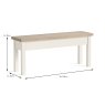 York Shallow Storage Bench Coconut White Dimensions