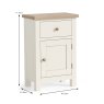 York Telephone Cupboard Coconut White - Wooden Knobs Dimensions