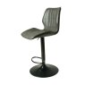 Alfa HighLow Gas Lift Bar Stool Faux Leather Grey