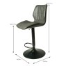 Alfa High/Low Gas Lift Bar Stool Faux Leather Grey Dimensions