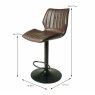 Alfa High/Low Gas Lift Bar Stool Faux Leather Chestnut Dimensions