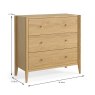 Nice 3 Drawer Chest of Drawers Natural Oak Dimensions