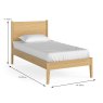 Nice Single (90cm) Bedstead Panelled Natural Oak Dimensions