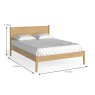 Nice King (150cm) Bedstead Panelled Natural Oak Dimensions