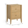 Nice 2 Drawer Bedside Locker Natural Oak Dimensions