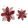 Decorative Poinsettia On Clip Christmas Red Multipe Sizes (Choice of 2) 2