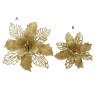 Poinsettia On Clip With Glitter Gold Multiple Sizes (Choice of 2) 2