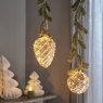 Micro LED Pinecone Decoration With Fir 21cm 4