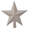Shatterproof Christmas Tree Star With Glitter Wool White 19cm 2