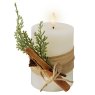 LED Pillar Candle With Twig Decoration Cream 13cm 1