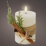 LED Pillar Candle With Twig Decoration Cream 13cm 3