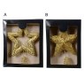 Star Tree Topper With Glitter & Sequins Gold 26cm (Choice of 2) in box