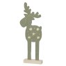 Micro LED Felt Deer On Wooden Base 48.5cm 1
