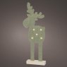 Micro LED Felt Deer On Wooden Base 48.5cm 3
