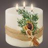 LED Pillar Candle With Twig Decoration Cream 15cm 3