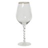 Wine Glass With Gold Rim & Spiral Stem 22.6cm
