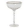 Champagne Saucer With Gold Rim & Spiral Stem 17.5cm