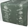 Table Runner With Plant Print Green 40cm x 140cm 1