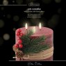 LED Pillar Candle With Twig Decoration Christmas Red 15cm 2