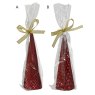 Wax Cone Candle With Glitter Christmas Red 15cm (Choice of 2) 2