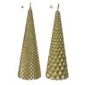 Wax Cone Candle With Glitter Light Gold 15cm (Choice of 2) 1
