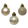 Shatterproof Baubles With Glitter Pearl In Tube 3cm (Set of 14)