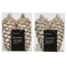 Shatterproof Pinecone Baubles Pearl 11.5cm (Set Of 12)