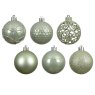 Shatterproof Mixed Design Baubles Matcha Green In Tube 6cm (Set of 37)