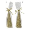 Wax Cone Candle With Glitter Light Gold 15cm (Choice of 2) 2